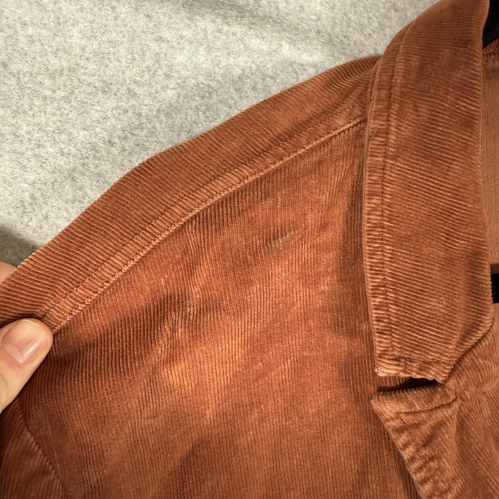 R95th blazer jacket womens 3XL brown corudory button front deluxe handmade - Picture 4 of 13
